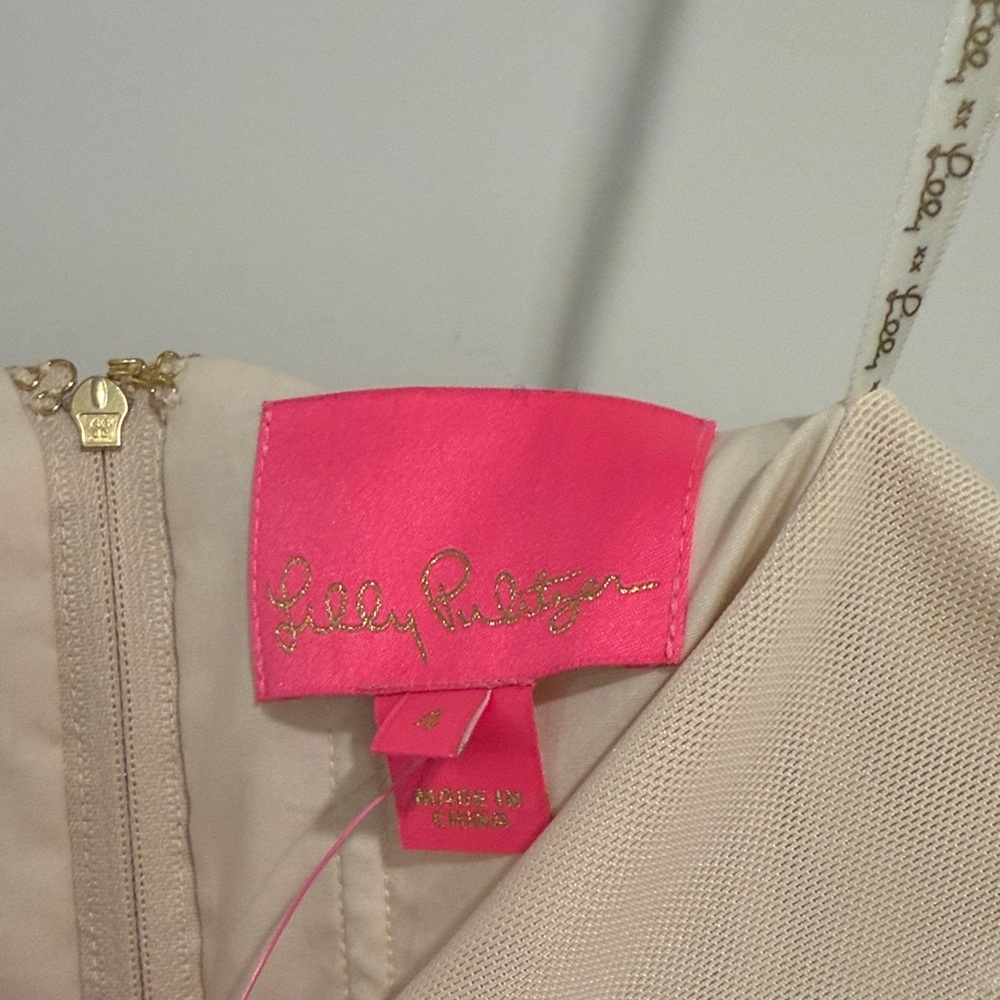 Lilly Pulitzer Strapless Gold Lace Gown - Picture 2 of 6